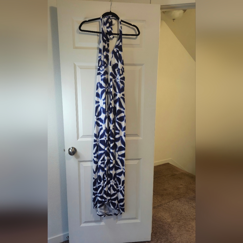 Banana Republic Blue and White Patterned Dress